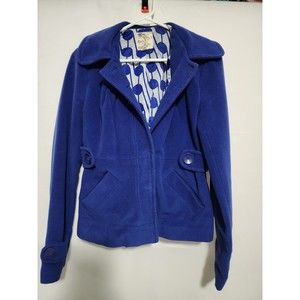 Anthropologie Tulle Womens Blue Pea Coat